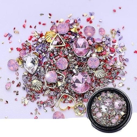 ND01 3d Nail Art Rhinestone Mix Storlekar Ab Färger Flat Bottom Chameleon Nail Studs