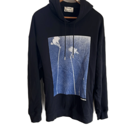 Svart hoodie Acne Studios med blom tryck