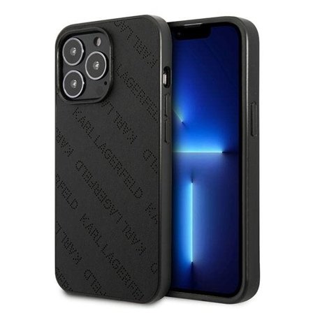 Karl Lagerfeld Perforeret Allover-etui til iPhone 13 Pro / 13 6.1" - Sort