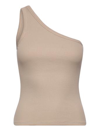 Drewgz Shoulder T-shirts & Tops Sleeveless Beige Gestuz