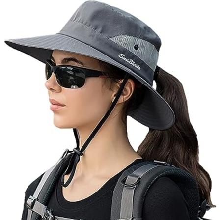 Solhatt Dam Herr 3” Bred Brätte UPF 50+ Fiske Strand Hink Hats