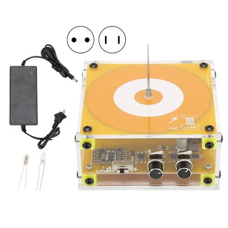 Musikk Tesla Coil Arc Berørbar Trådløs Overføring Gul Plasma Høytaler med Lys for Læringshjelpemidler Gaver 100‐240V EU Plugg