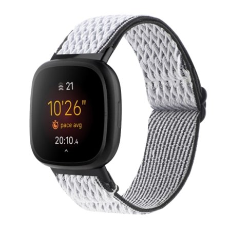 För Fitbit Versa 4 / Sense 2 Universal Wave Nylon Watch Band