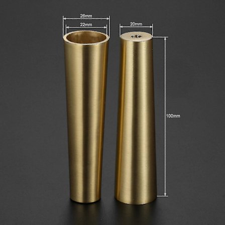 1 st Möbelbenskydd Massiv Kopparspets Borstad Mässing Bord Stol Cylinder/Kon Fötter Skydd Dekor 20-42mm Botten Säker Pad05468#