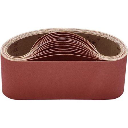 Slipebånd 100 x 610 mm - 15 stk, Blandede slipebånd (3x korning 80/120/150/240/400) for båndsliper - slipebånd