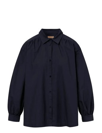 Rue de Tokyo Sloan Organic Garment Dyed Poplin - Navy - XS