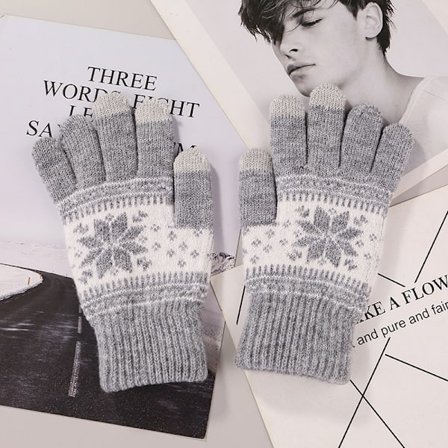 2 par dam vinter touch screen handskar varma fleecefodrade stickade