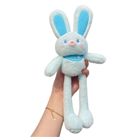 Dra-Upp Kanin Pehmolelu - Interaktiivinen Joustava Kani-riipus Ulosvedettävillä Korvilla & Jaloilla, Erittäin Pehmeä Pääsiäiskani Avaimenperä-xindaren