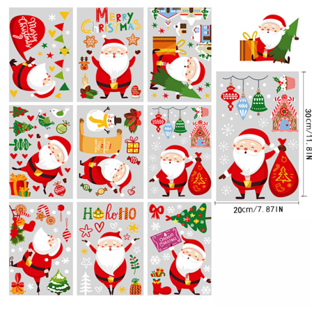 Jule Snefnug Dekoration Vindue Glas Klistermærke Julefest Dekoration Elektrostatisk Klistermærke(E)