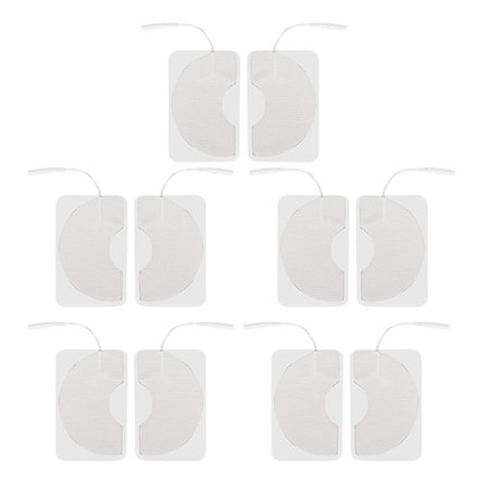 10 stk. Massageelektrodepuder 6x10 cm Genanvendelig lavimpedans elektrodepude til brystpleje 2.0 port