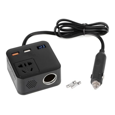 150W Bilomformer Spenningsomformer Transformator QC3.0 USB-lader 12V til 220V