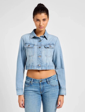 Lee Jeans Cropped Rider Shirt - Blue - S