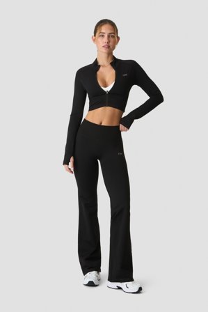 Define Seamless Cropped Zip Jacket Black