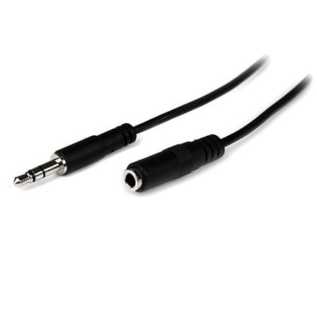 StarTech 1m Slim 3.5mm Stereo Extension Audio Cable - M/F - Mini stereo Extension - 3.5mm Extension - heaDPhone Ext cord (MU1MMFS) -