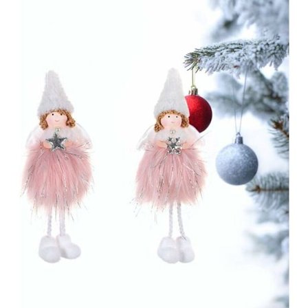 Julepynt, 2 stk, plysjengelanheng, skytsengel, juletrepynt, juletrepynt til julepynt. (P