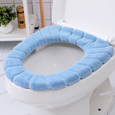 Mykt, tykkere, varmere, tøyelig, vaskbart toalettsetetrekk i stoff