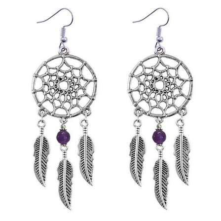 Earrings - Dreamcatcher - Amethyst
