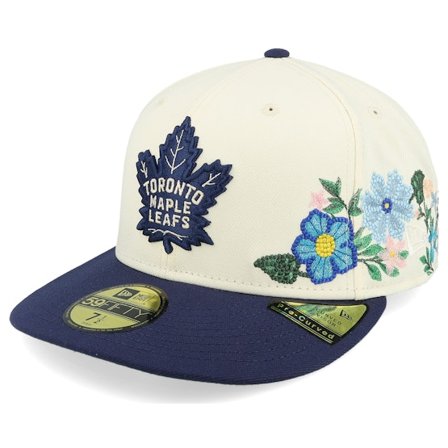 New Era - NHL Weiss fitted Cap - Toronto Maple Leafs Tonal Florals Off White/Navy/Green UV Fitted @ Hatstore