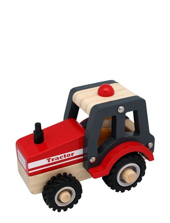 Magni Toys | Wooden Tractor With Rubber Wheels | 10X12.5X7.5CM
