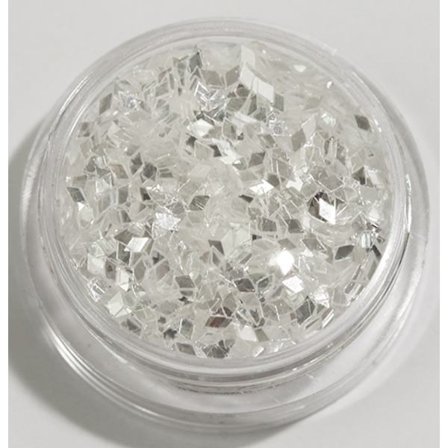 Negleglimmer - Rhombus/Diamanter - Hvid is - 8ml - Glitter