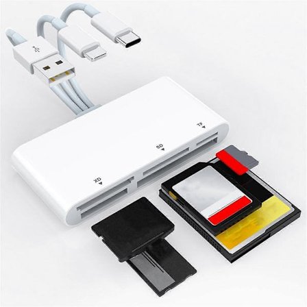5-i-1 Hukommelseskortlæser USB OTG Adapter TYPE-C Kortlæser Understøtter SD TF XD MS Kort til I-Phone/
