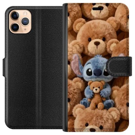 Kompatibel Tegnebogsetui til Apple iPhone 11 Pro Max Stitch omgivet af brune teddybjørne med en lille teddybjørn i armene i en sød og hyggelig kawaii-