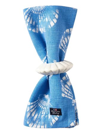 Lexington Home Shell Printed Organic Cotton Napkin - Blue - 50X50