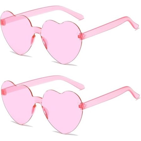 2 Pak Hjerteformede Solbriller Rammeløse Hjerteformede Briller Mode Hjerteformede Stilfulde Solbriller Kvinder Briller
