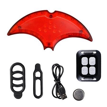 Sykkel Lampe LED USB Oppladbar Sikkerhetsvarsling for Smart Trådløs Fjernkontroll Blinklys Baklys Rød