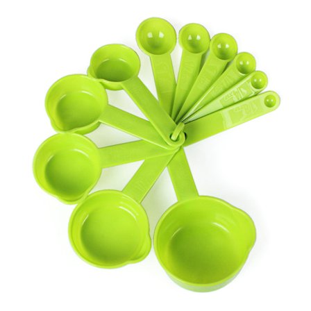 10 stk. Plast Målebægre Skeer Køkkenbagning Madlavningsredskaber Sæt Køkkenudstyr