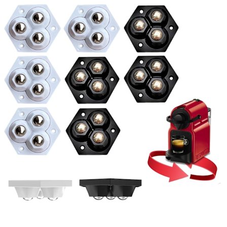 8-pak kraftige møbelhjul, 360° drejelige, høj lastekapacitet, nem montering, fladt design, velegnede Kompatibel med møbler og transport