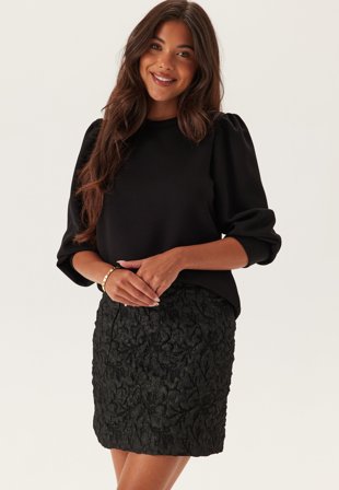 BUBBLEROOM - Brocade A-line Skirt - Black