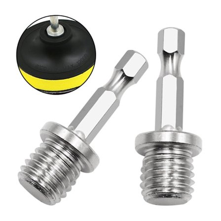 2 stk. sekskant borepatron forbindelsesstang adapter 1/4 M14 polering