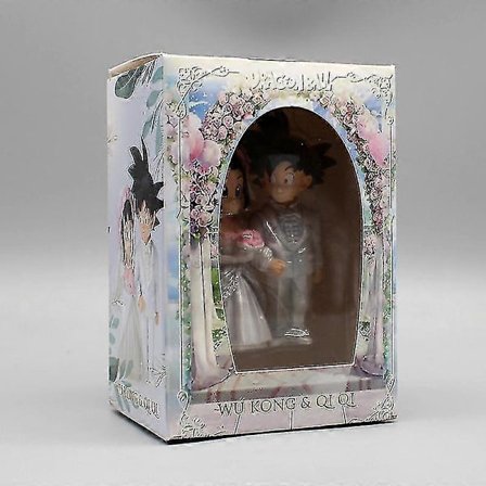 Dragon Ball Figurer Son Goku Anime Figur Lg Bröllop Goku Chichi Mariage Figurer 9cm Scen Staty Q-version Pvc Modell Docka Leksak[ALJ] (FMY)