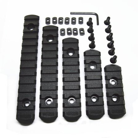 M Lok Picatinny-skena 5 7 9 11 13 Fack Mlok Kikarsiktesfäste Weaver Nylon Picatinny Sidoskenor
