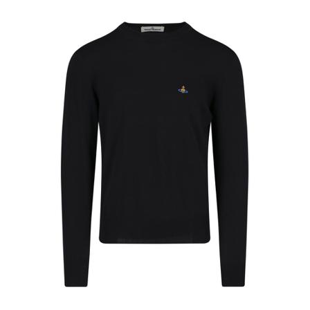 Vivienne Westwood Round-neck Strik Sort, Herre Strik