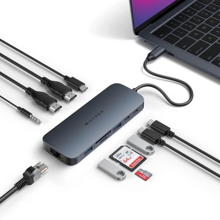 Targus HyperDrive Next - dokkingstasjon - USB-C 3.2 Gen 2 / Thunderbolt 3 / Thunderbolt 4 - 2 x HDMI