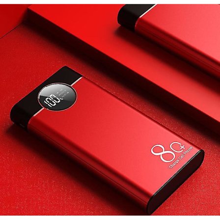 80000mah Bärbar Power Bank med LED-ljus Digital Power