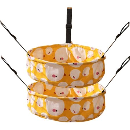 2-pack katthängmatta, lounge, hängande kattsäng för bur, kennel, stol med metallram, justerbara remmar (orange)