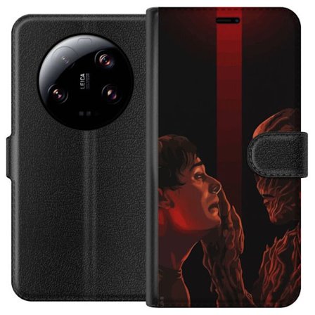 Yhteensopiva Lompakkokotelo Xiaomi Xiaomi 13 Ultra Pimeä fantasian kuva, jossa korostuu ihmisen ja hirviön kohtaaminen vahvalla draamalla ja psykolo