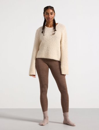 Lindex Leggings Merino Wool - Beige - M