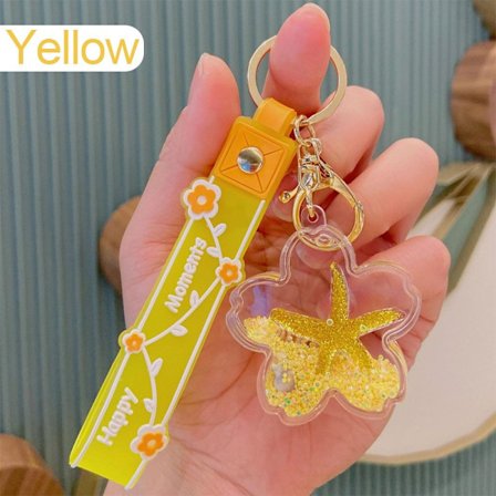 Sjøstjerne nøkkelring GUL