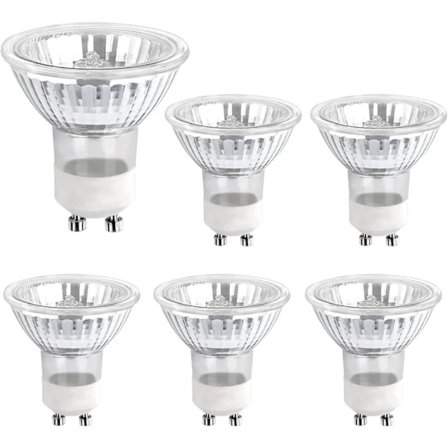 Halogenpære GU10 35W 230V, 380lm Varmhvit 2700K, Dimbar halogenspot, for skapbelysning, displaylamper, 6-pakning
