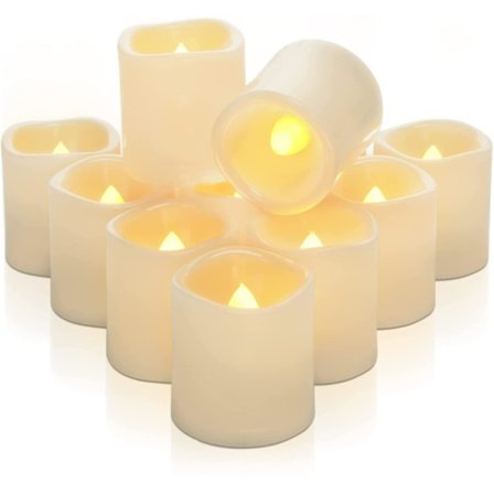 12 kpl Väreileviä LED-teetuoksukynttilöitä Hääjuhliin Ulkokäyttöön