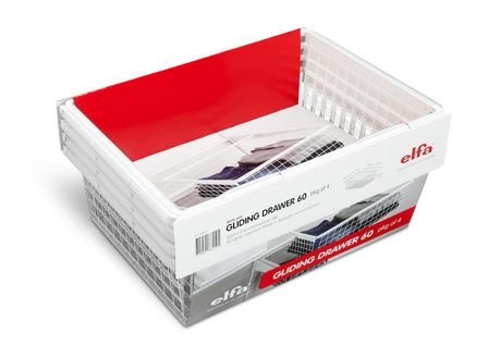 Elfa 166210 Trådkurv hvit, 4-pakk, Garderobeinnredning