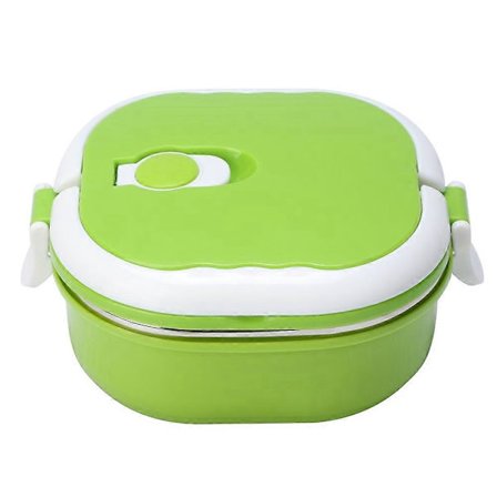 400 ml Bærbar isolert matboks i rustfritt stål for middag og lunsj, grønn