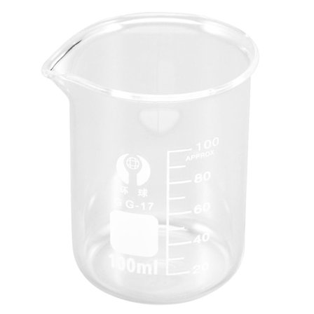 100ML Glassbeger Premium Slitesterk Gradert Husholdnings Kjøkken Målebeger Drikkevann Beger Kjemisk Glassutstyr