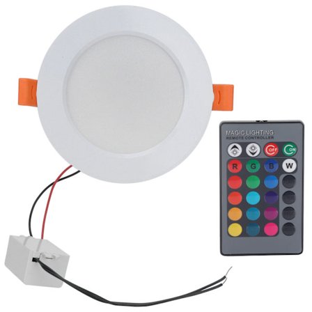 5W 85V 265V Downlight RGB RGBW Indbygget Loftlampe med 21-tasters Fjernbetjening til Hjemme KTV