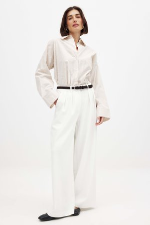 NA-KD - Bred dressbukse med høyt liv - Skreddersydde bukser - Hvit - EU 42