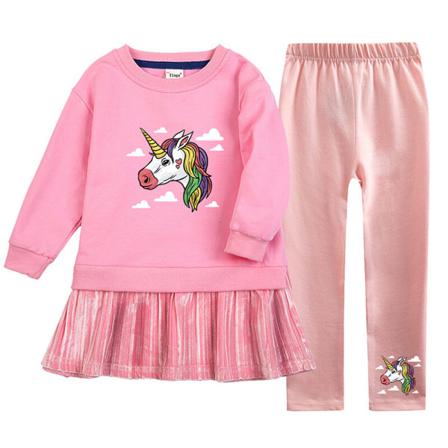 Girls Swing Sweatshirt Klänning+ Byxor Långärmad 115 Delar Outfit
